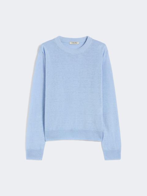 'S Max Mara Linen yarn crew-neck sweater - SKY BLUE