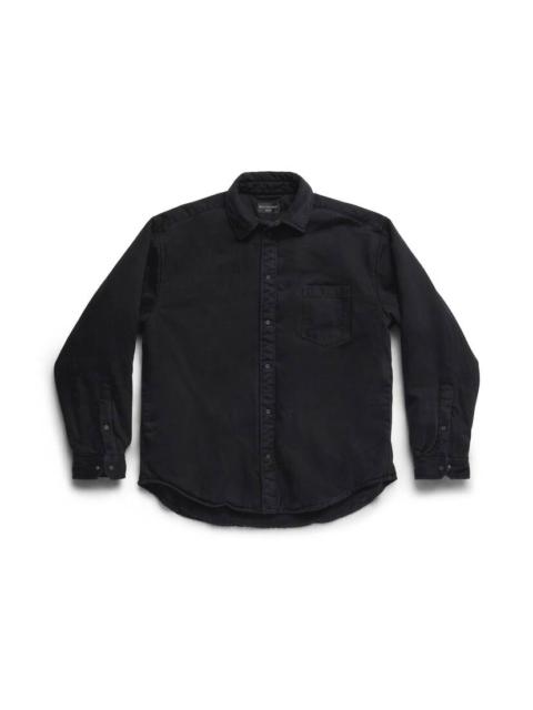 Men's Balenciaga Padded Shirt Large Fit in Black