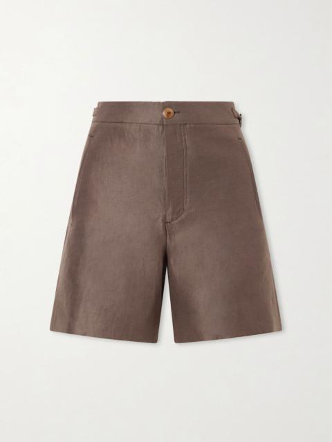 God’s True Cashmere Cocoa cropped linen shorts Brown