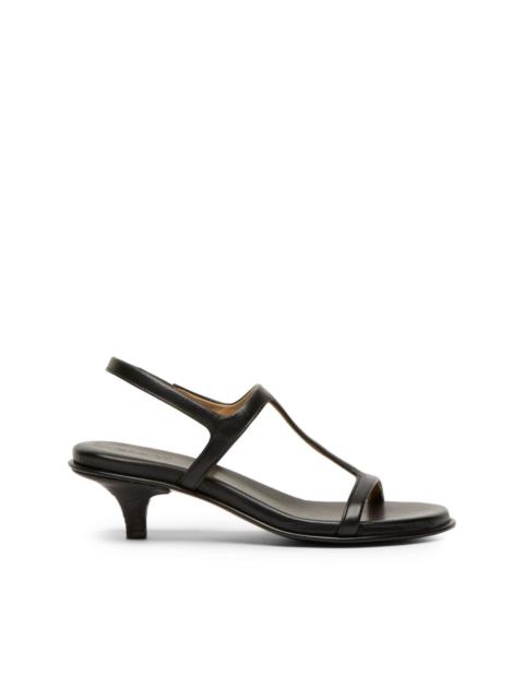 round toe leather sandals