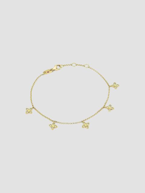 ROBERTO COIN Women's Venetian Princess 18K Yellow Gold & 0.18 TCW Diamond Flower Charm Bracelet - Yellow Gold