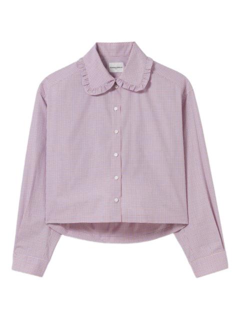 Claudie Pierlot ruffled-collar checked shirt