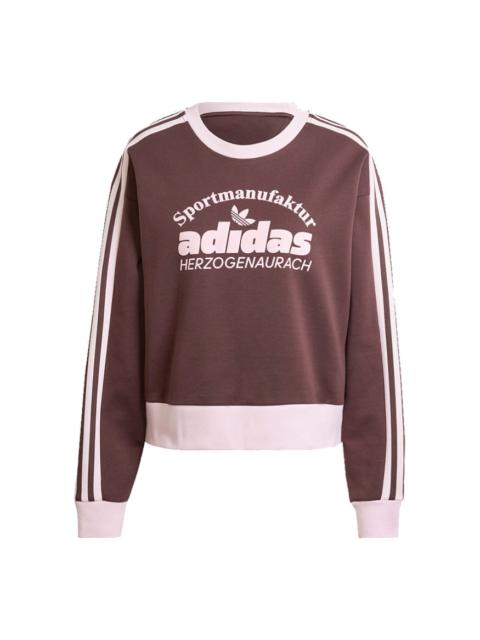 adidas (WMNS) adidas Originals Retro Graphic Sweatshirt 'Brown' IR6098