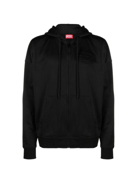 Oval D-logo zip-up hoodie
