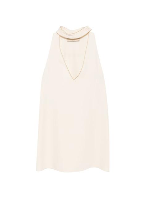 Valentino metallic-trim V-neck top
