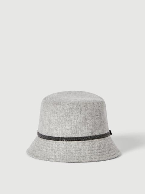 Brunello Cucinelli Virgin wool and cashmere flannel bucket hat with shiny band