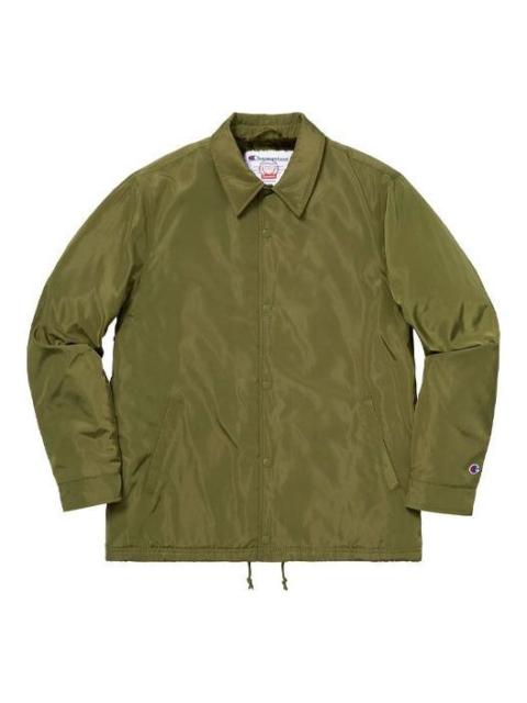 Supreme Supreme FW18 X Champion Label Coaches 재킷 'Olivegreen'SUP-FW18-367