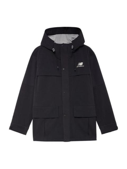 New Balance Hooded Mid Down Jacket 'Black' AMJ23315-BK
