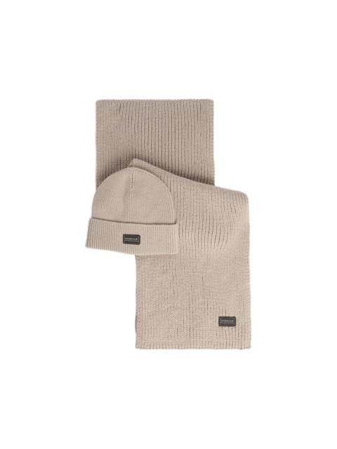 Barbour Sweeper Legacy ribbed-knit beanie hat and scarf set