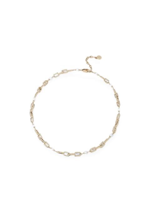 FURLA Archfaux-pearl logo necklace
