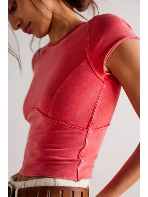 FREE PEOPLE We The Free Protagonist Cropped Cap Sleeve Tee