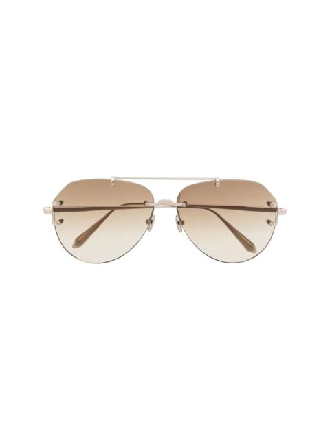 LINDA FARROW Duit pilot-frame sunglasses