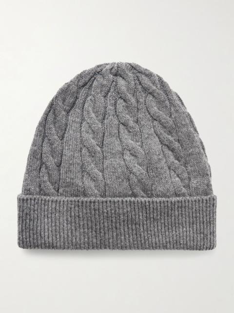 Loro Piana Cedar Cable-Knit Cashmere Beanie Gray