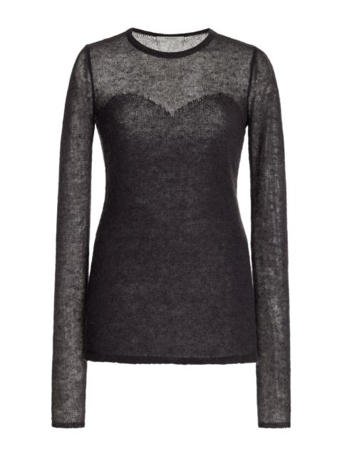 NENSI DOJAKA Bust-Paneled Mohair-Blend Top black