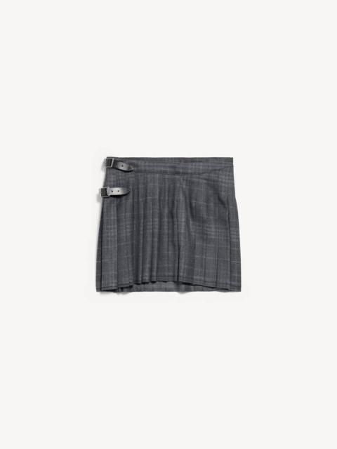 BALENCIAGA Women's Pleated Mini Skirt in Grey
