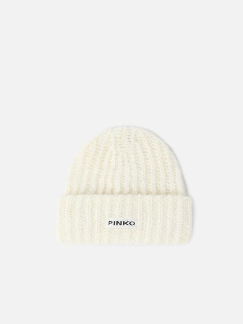 PINKO BEANIE WITH PINKO LOGO LETTERING