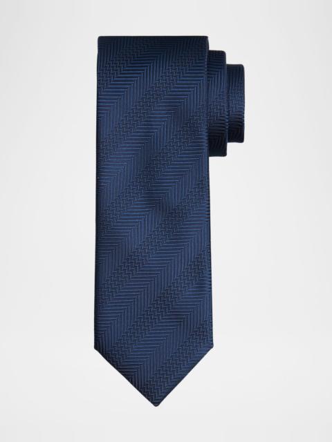 Brioni Men's Multi-Chevron Silk Tie