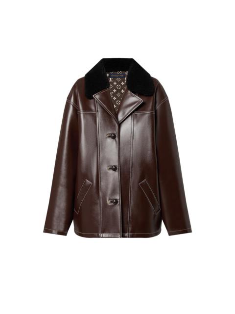 Louis Vuitton Fuzzy Collar Faux Fur Coat