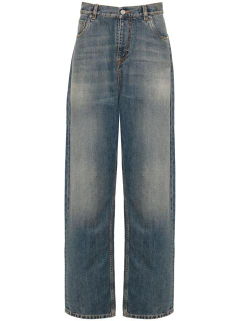 mid-rise wide-leg jeans