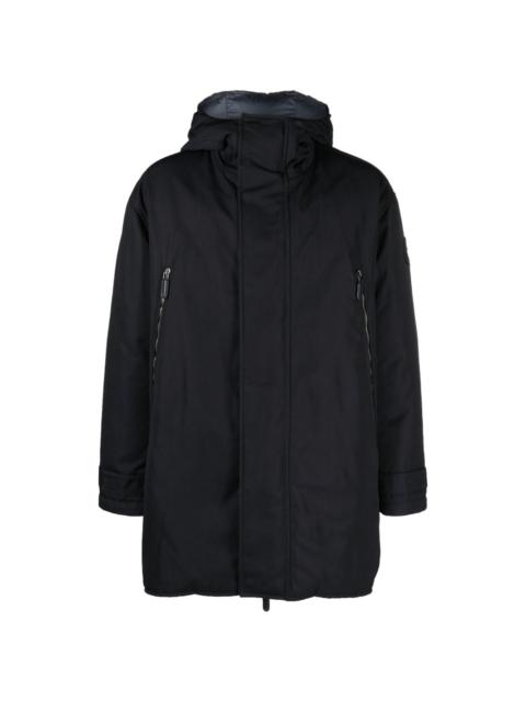 logo-embroidered padded coat