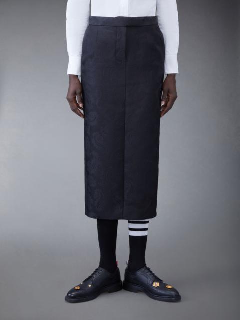 Thom Browne Paisley Jacquard Low Rise Pencil Skirt