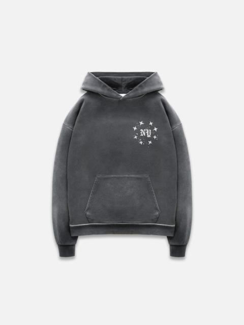 DUKE + DEXTER NY Paint Splatter Washed Grey Hoodie