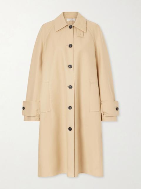 Another Tomorrow Balmacaan double-face cotton long coat Beige