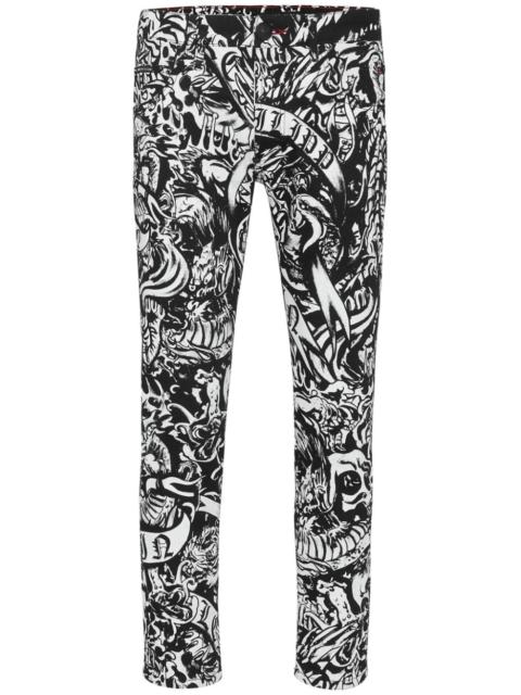 PHILIPP PLEIN tattoo-print skinny jeans