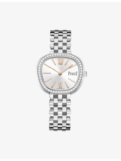 Piaget Sixtie Stainless-Steel And 0.52ct Brilliant-Cut Diamond Quartz Watch 29mm