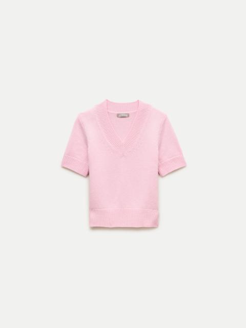 J.CREW Short-sleeve V-neck sweater in vintage wool