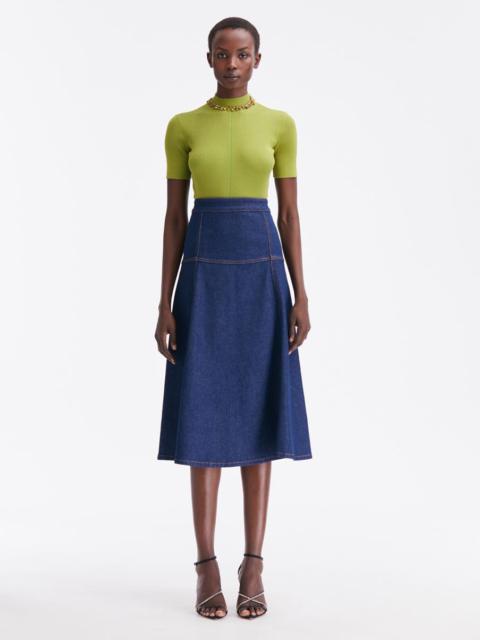 Oscar de la Renta DENIM MIDI SKIRT