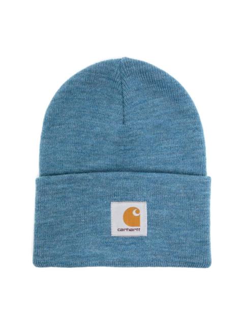 logo-patch knitted beanie