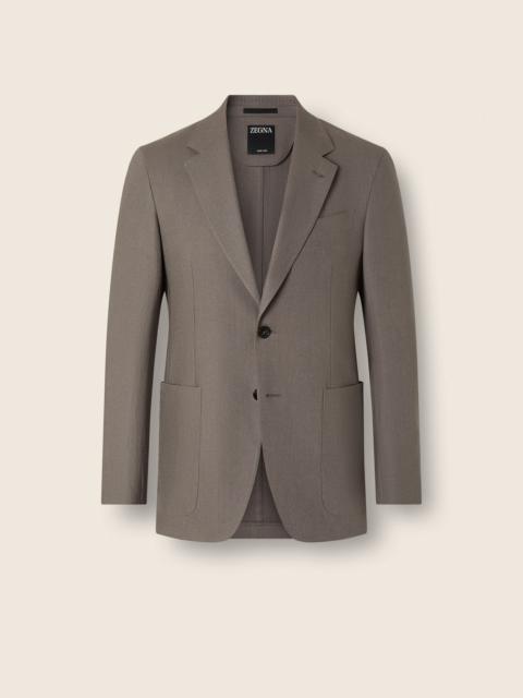 ZEGNA DARK TAUPE OASI LINO JACKET