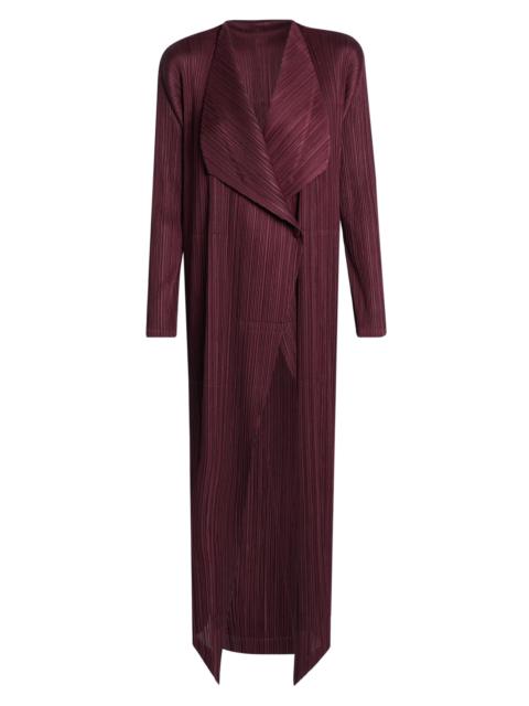 Pleats Please Issey Miyake Women's Monthly Colors: January Plissé Drape Duster Jacket - Bordeaux