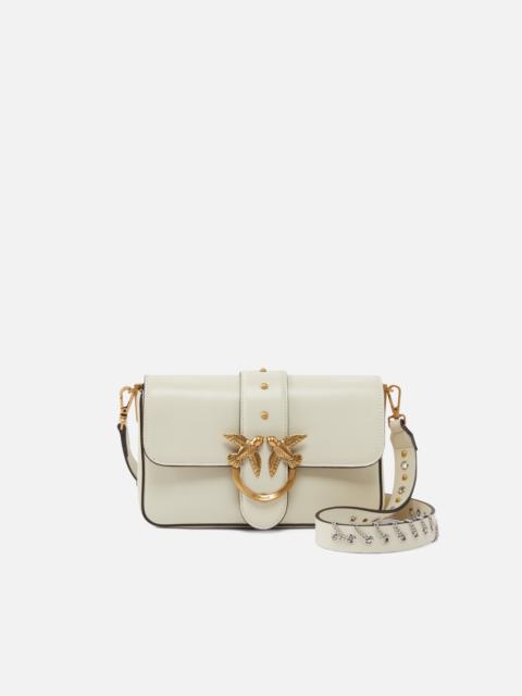 PINKO MINI LOVE BAG SLOUCHY SHOULDER BAG IN LEATHER WITH TWO STRAPS