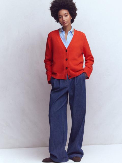 BODEN Lucy Relaxed Cotton Cardigan-Bright Orange