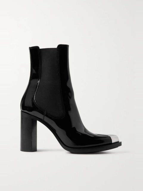 Alexander McQueen Embellished patent-leather Chelsea boots