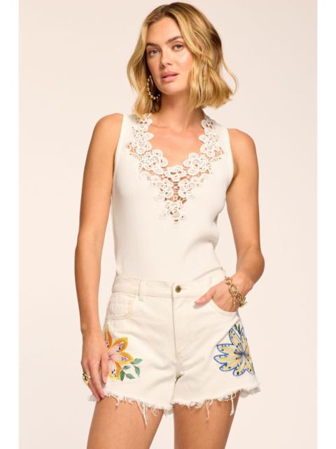 RAMY BROOK Bria Floral Embroidered Denim Short