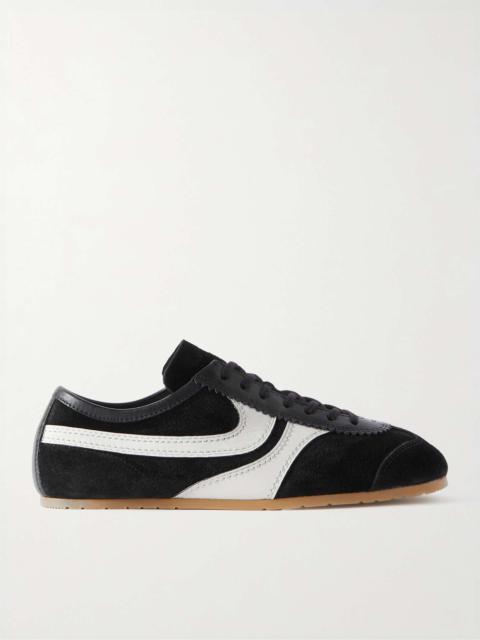Leather-Trimmed Suede Sneakers