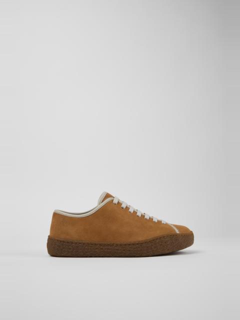 CAMPER Peu Terreno Brown and Gray Nubuck and Leather Shoes for Women.