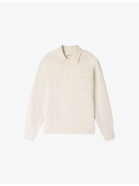 Sandro Long-Sleeved Textured Woven Shirt