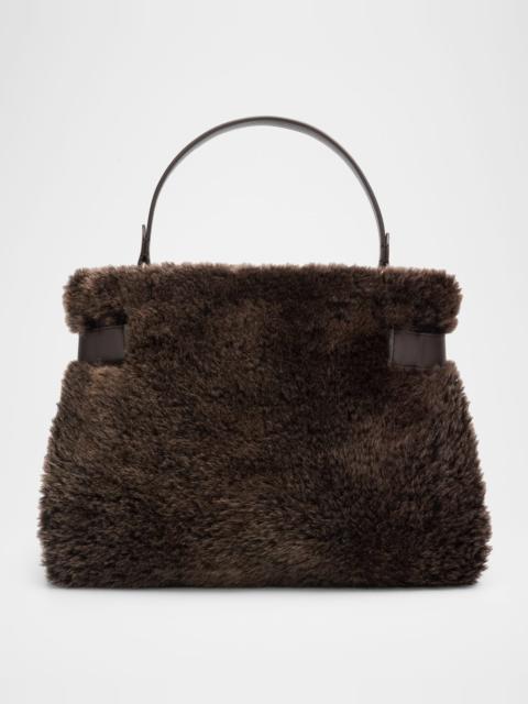 Brunello Cucinelli Shearling Top-Handle Bag