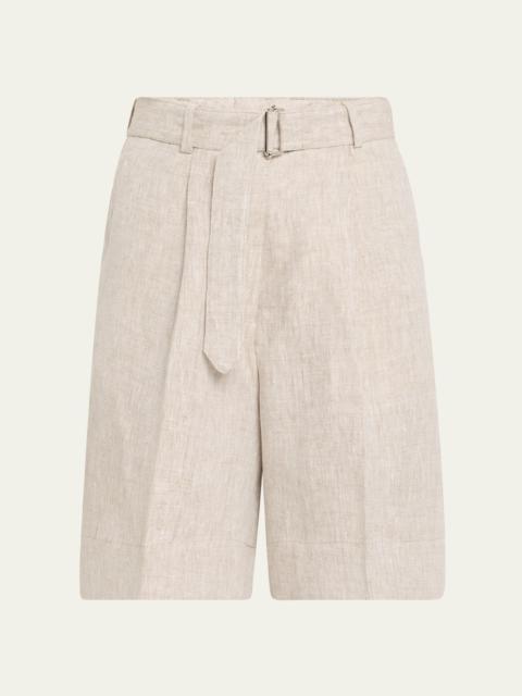 OFFICINE GÉNÉRALE Dalva Belted Linen Shorts