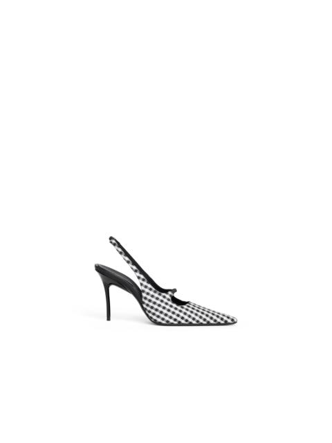 Alaïa DROP SLINGBACKS IN VICHY PRINT