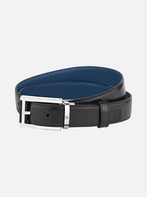 Montblanc Black/blue 30 mm reversible leather belt
