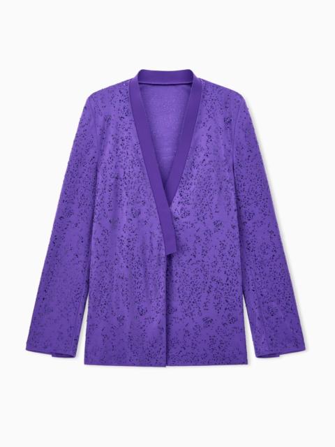 GIORGIO ARMANI VISCOSE JERSEY SHIRT WITH RHINESTONES