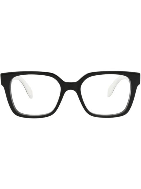Alexander McQueen Alexander McQueen Square-Frame Acetate Optical Frames Black Black Transparent (AM0358O-30012340-003)