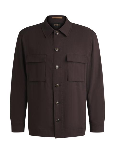 BOSS RELAXED-FIT OVERSHIRT IN A LINEN BLEND WITH WOOL
