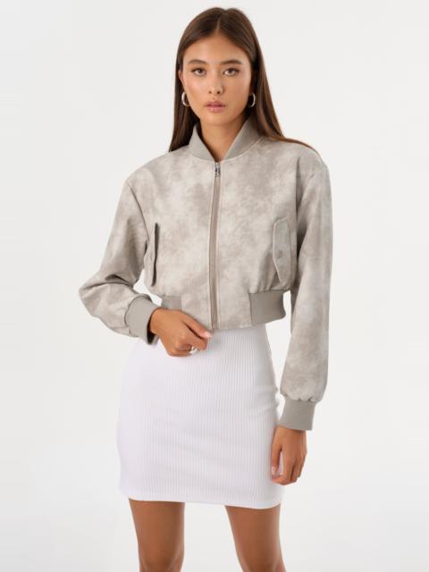 LAMARQUE EVELIN D | Cropped Faux Leather Bomber Jacket
