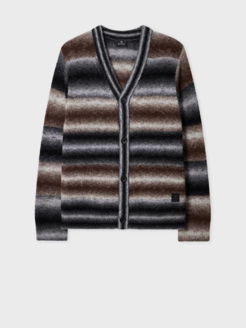 Brown and Black Faded Stripe Cardigan